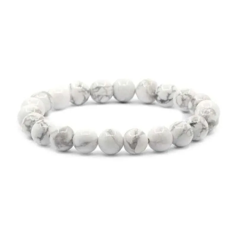 Natural White Howlite Bracelet