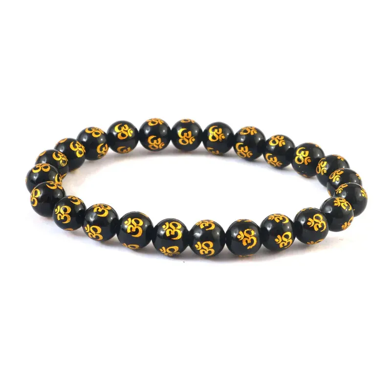 Natural OM Mani Black ONYX Bracelet
